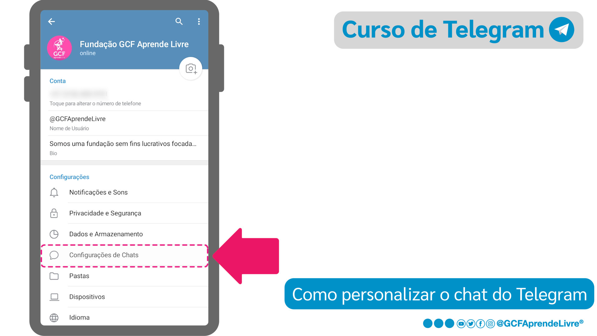 Como personalizar a interface do Telegram - passo 3